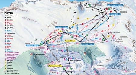 Pistekaart rampgebied Blatten-Belalp
